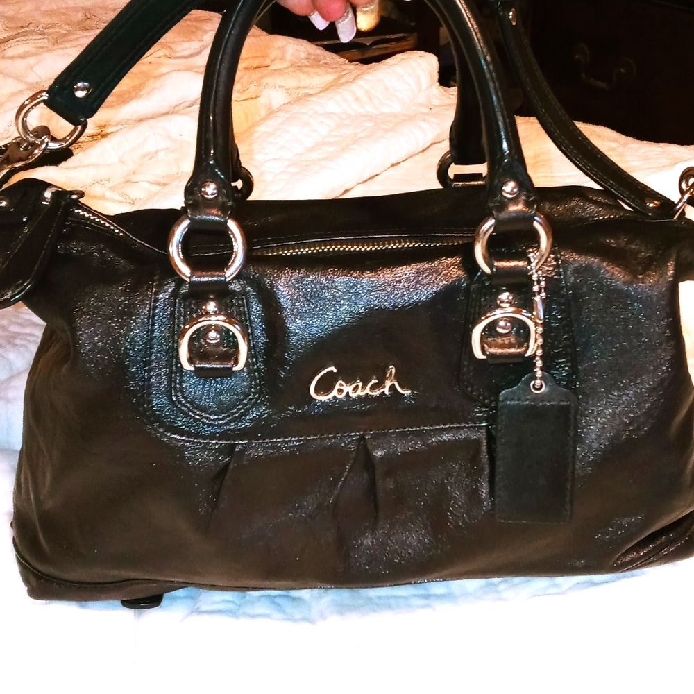 Coach black leather new without tags bag